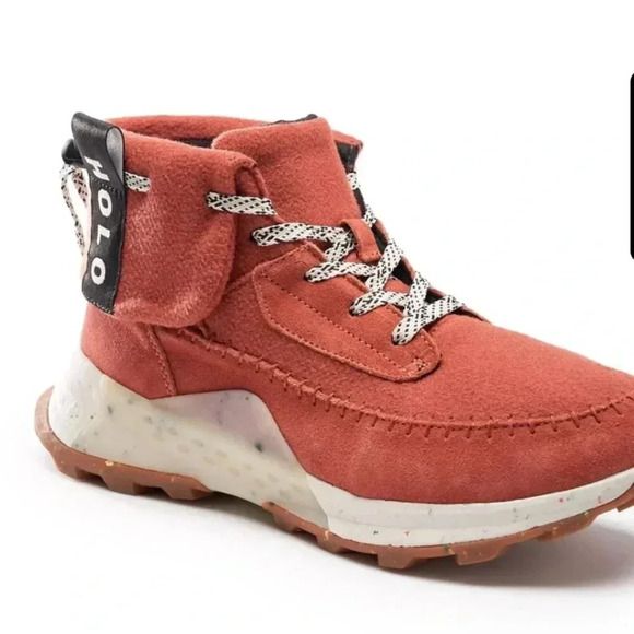 NEW Holo Quorra Red Ecco Suede Fleeced Lined Winter Boots Women’s Sz 11 NWT - Picture 3 of 12